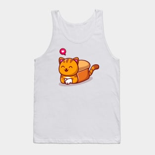 Cute Cat Bread Cartoon Tank Top